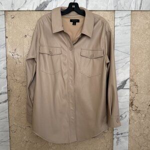 Faux Leather Shirt Jacket Halogen®